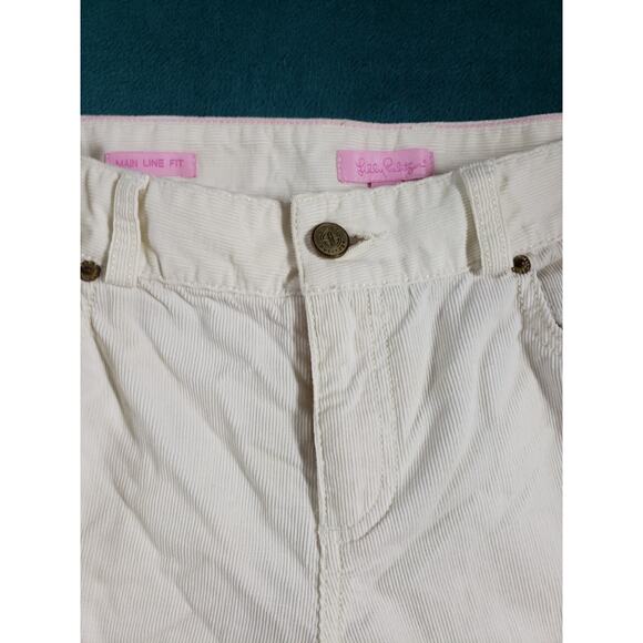 Lilly Pulitzer Jeans Size 8 Womens White Corduroy Pants Ladies Main Line Bootcut - Picture 6 of 14